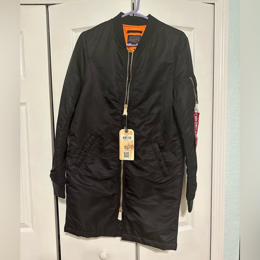 Alpha Longline Bomber Puffer Jacket